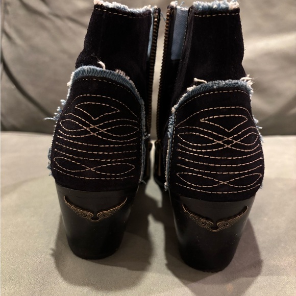 Zadig & Voltaire Navy Suede Boots - Picture 2 of 4